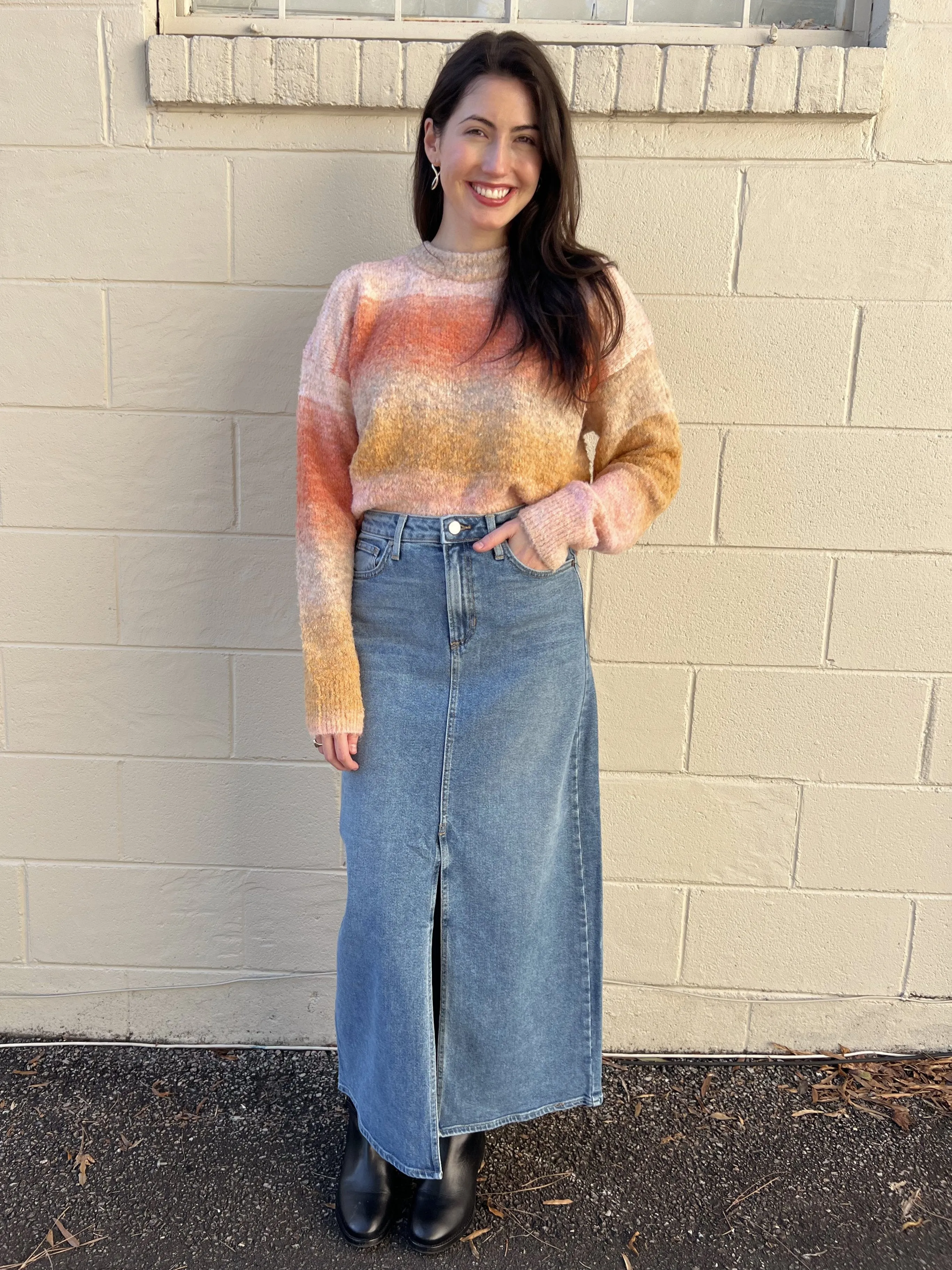 Taylor Denim Midi Skirt