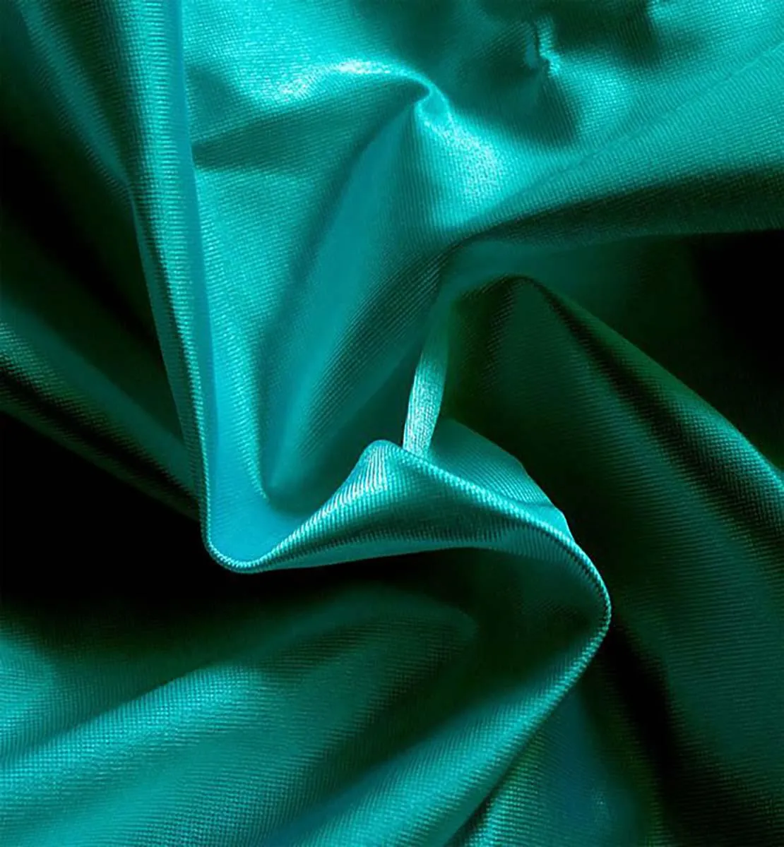 Teal 60" x 108" Rectangular Poly Knit Satin Table Topper