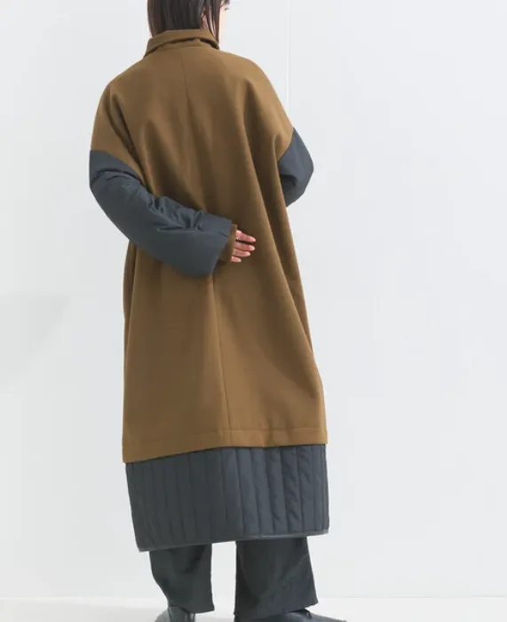 terrace | Faux Wool Stand Collar Long Coat