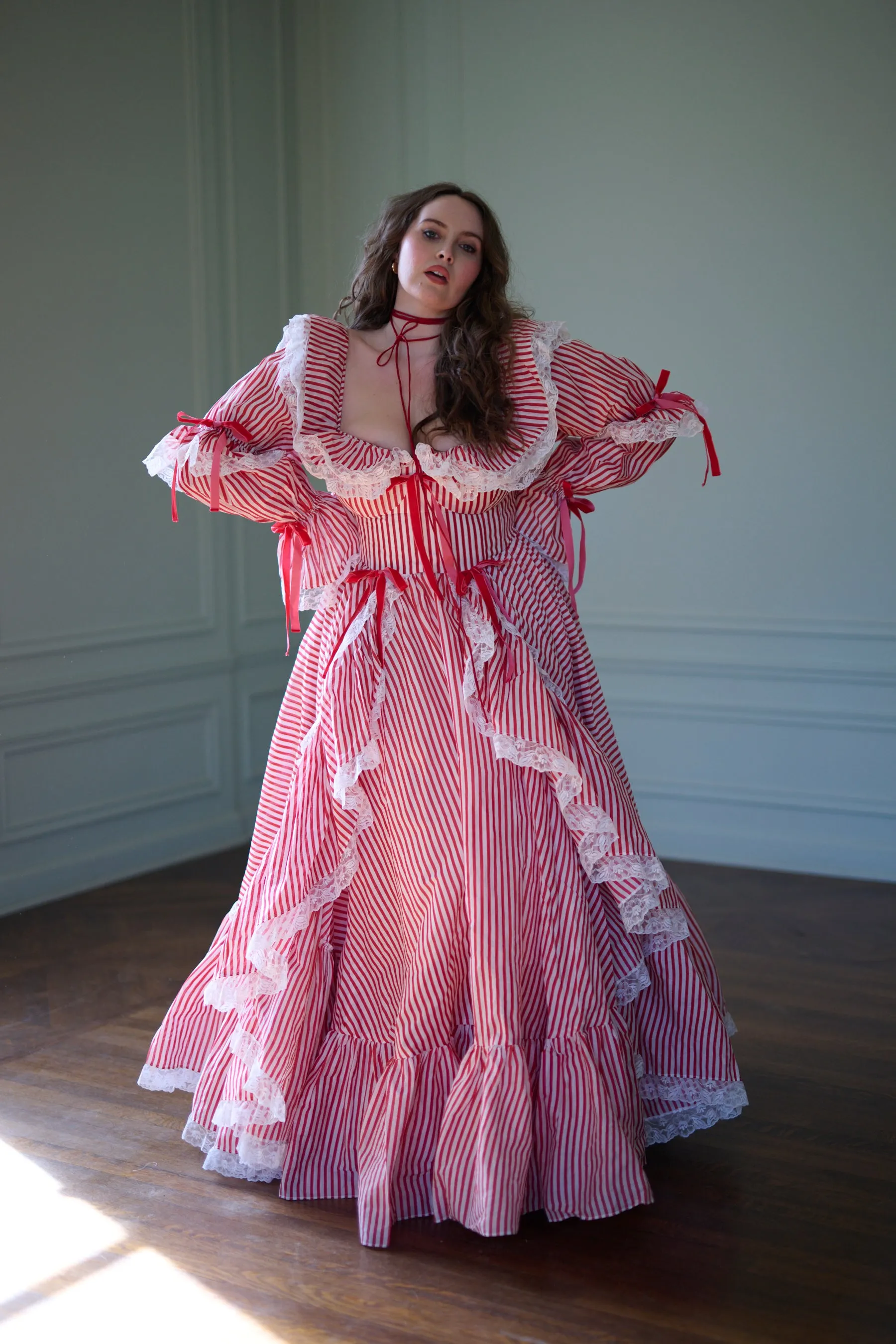 The Candy Stripe Waltz Gown