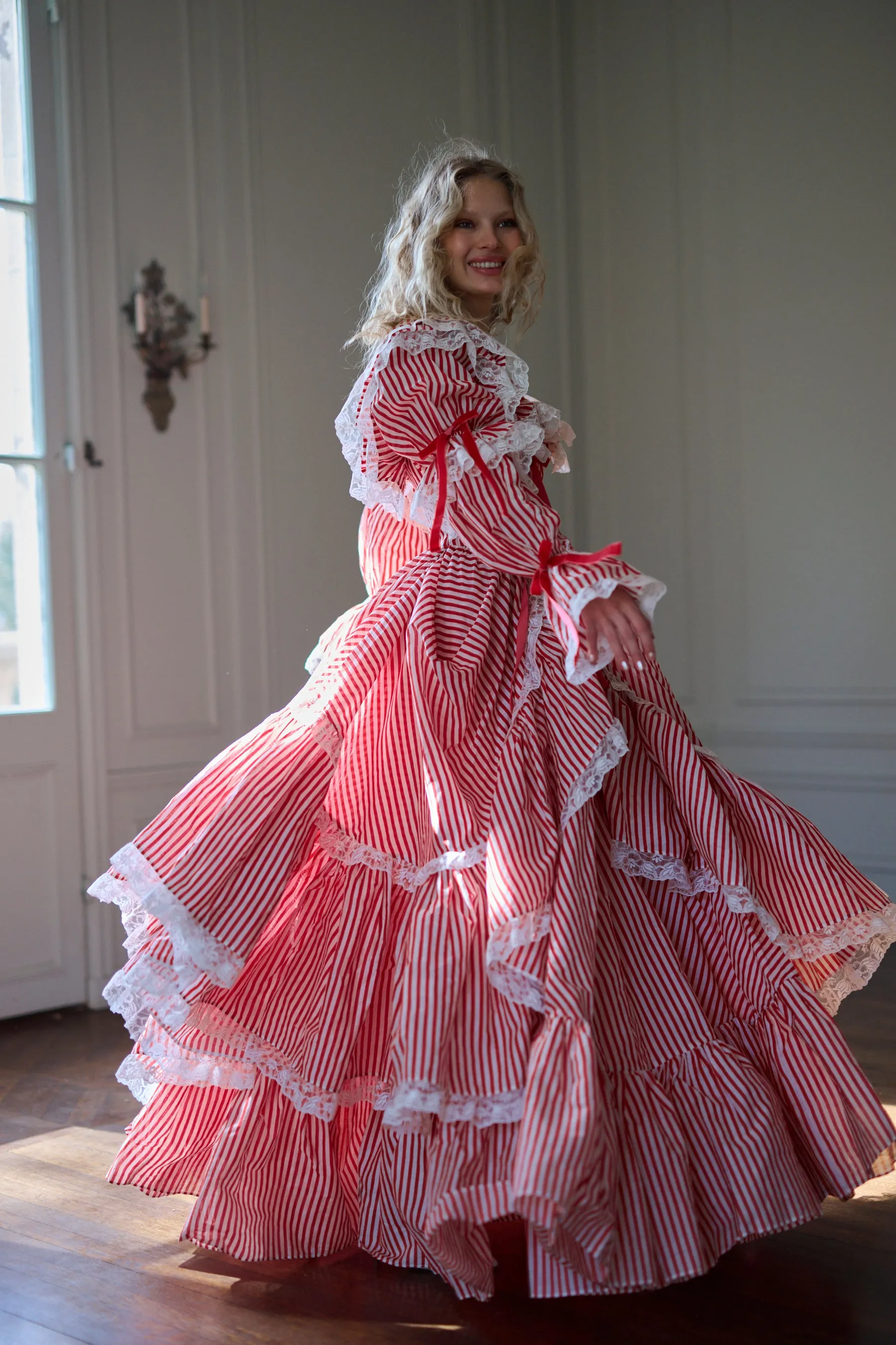 The Candy Stripe Waltz Gown