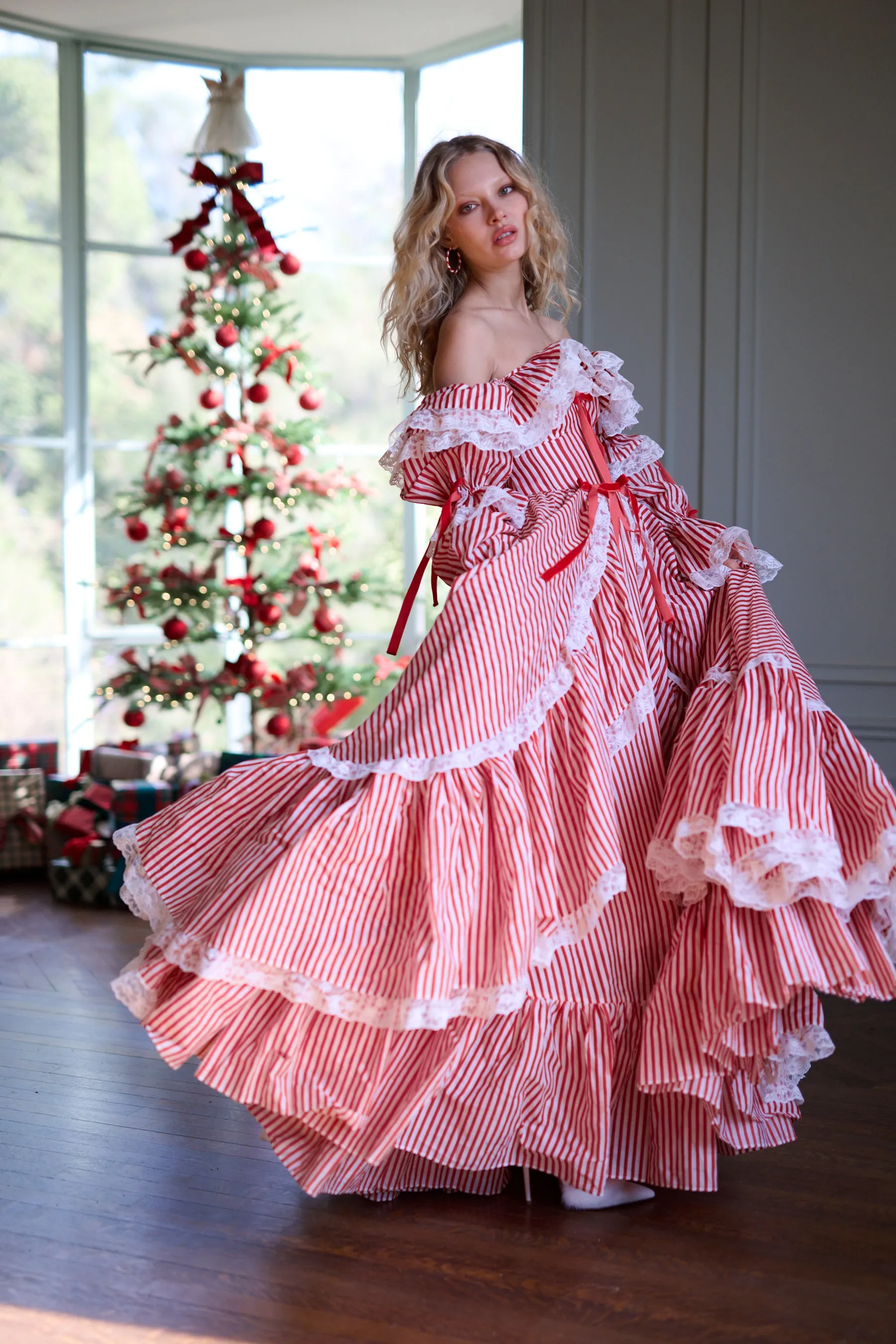 The Candy Stripe Waltz Gown