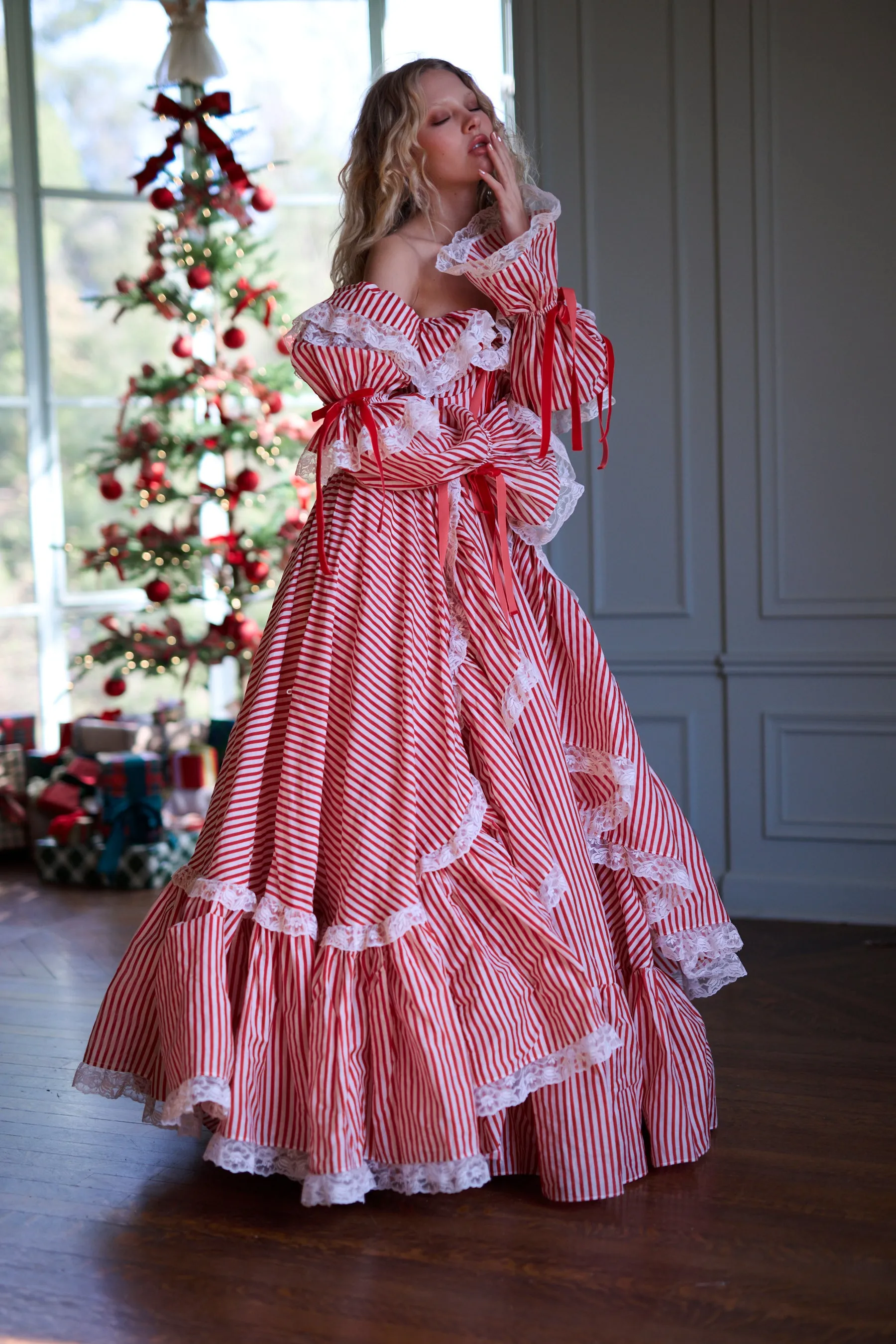 The Candy Stripe Waltz Gown