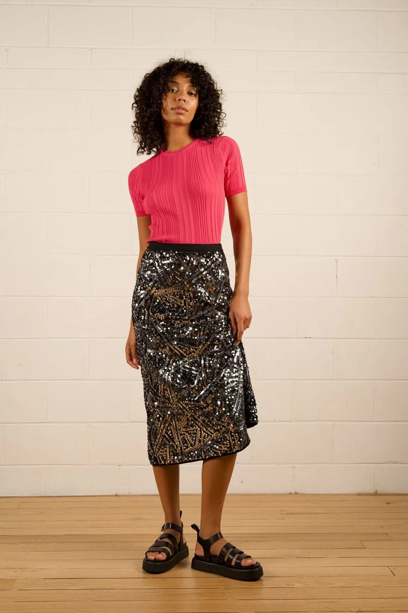 The Others - Remi Sequin Skirt - Silver