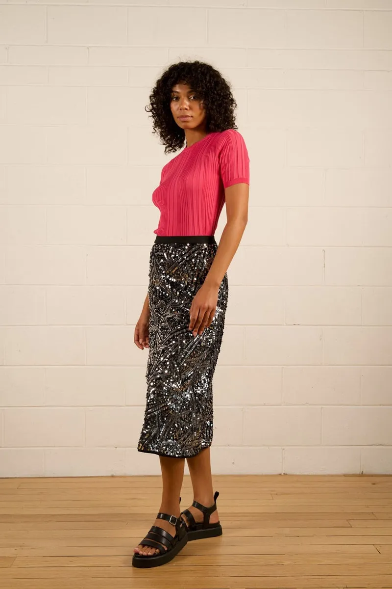 The Others - Remi Sequin Skirt - Silver