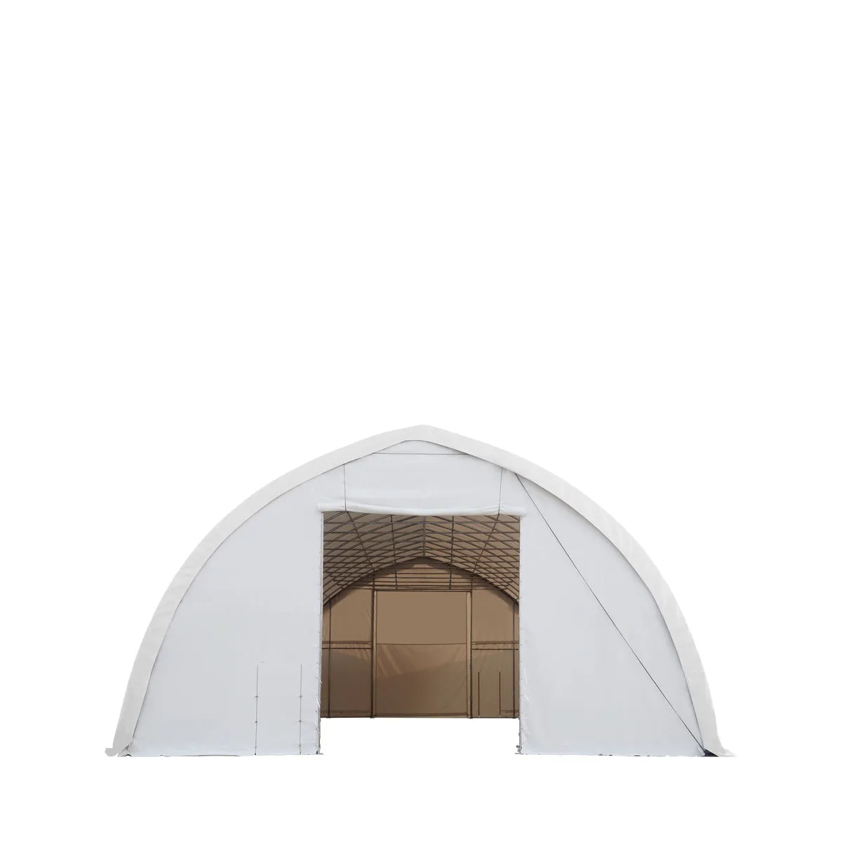 TMG-ST4081V 40' x 80' Peak Ceiling Storage Shelter, Single Truss, 17oz Commercial Grade PVC Cover, 13' Wx 16' H Wide Open Door on Two End Walls