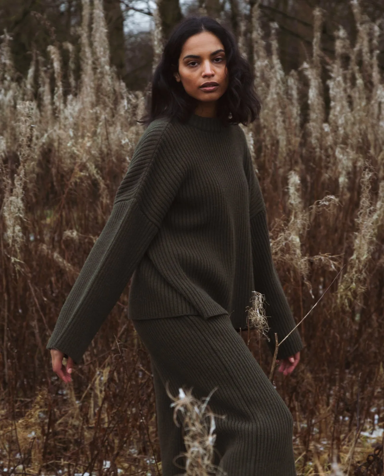 Trina Alpaca And Recycled Wool Jumper In Army