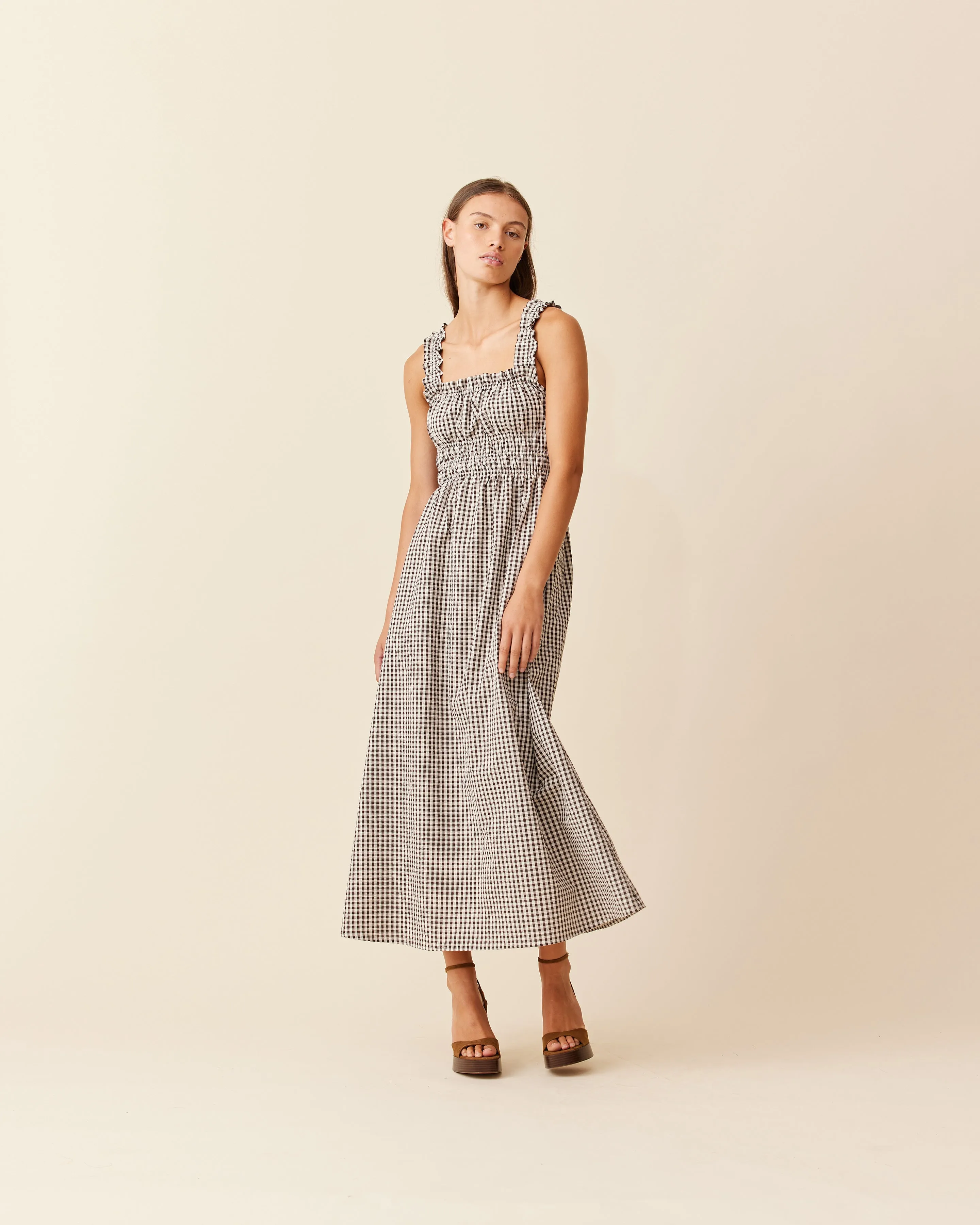 TRULLI DRESS JAVA BUTTER GINGHAM