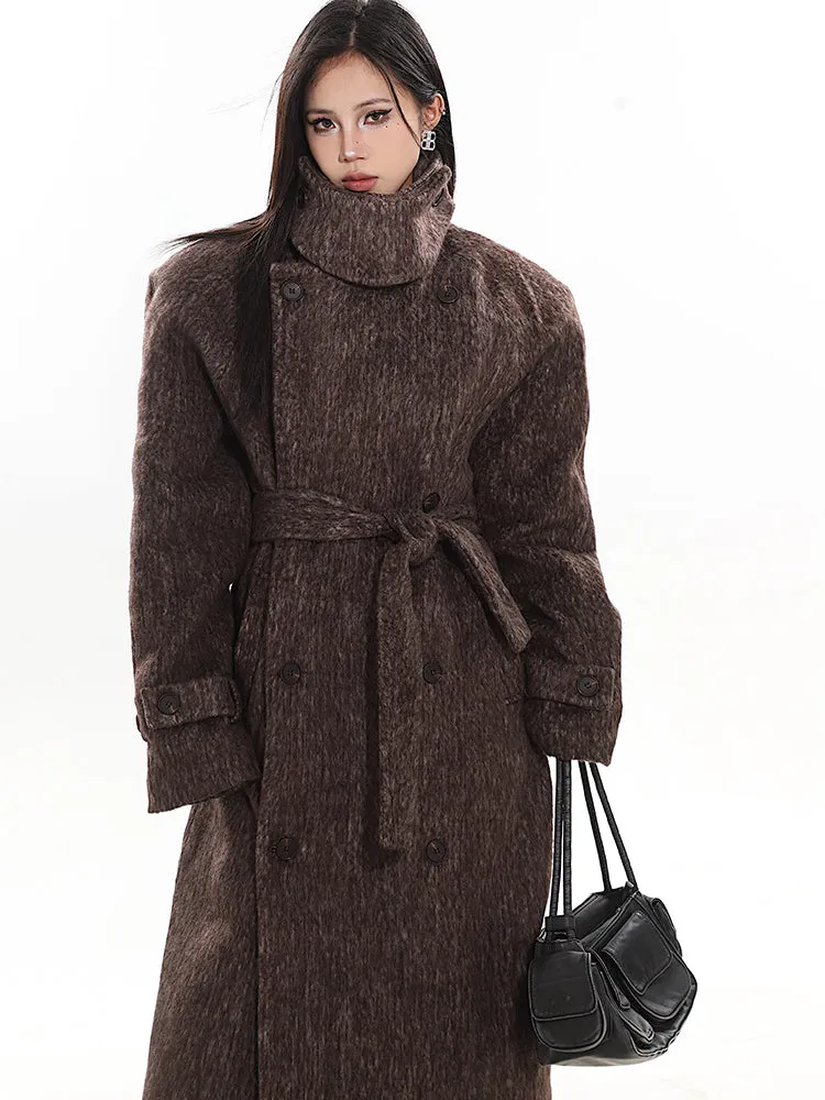 Turtleneck Wool Maxi Coat