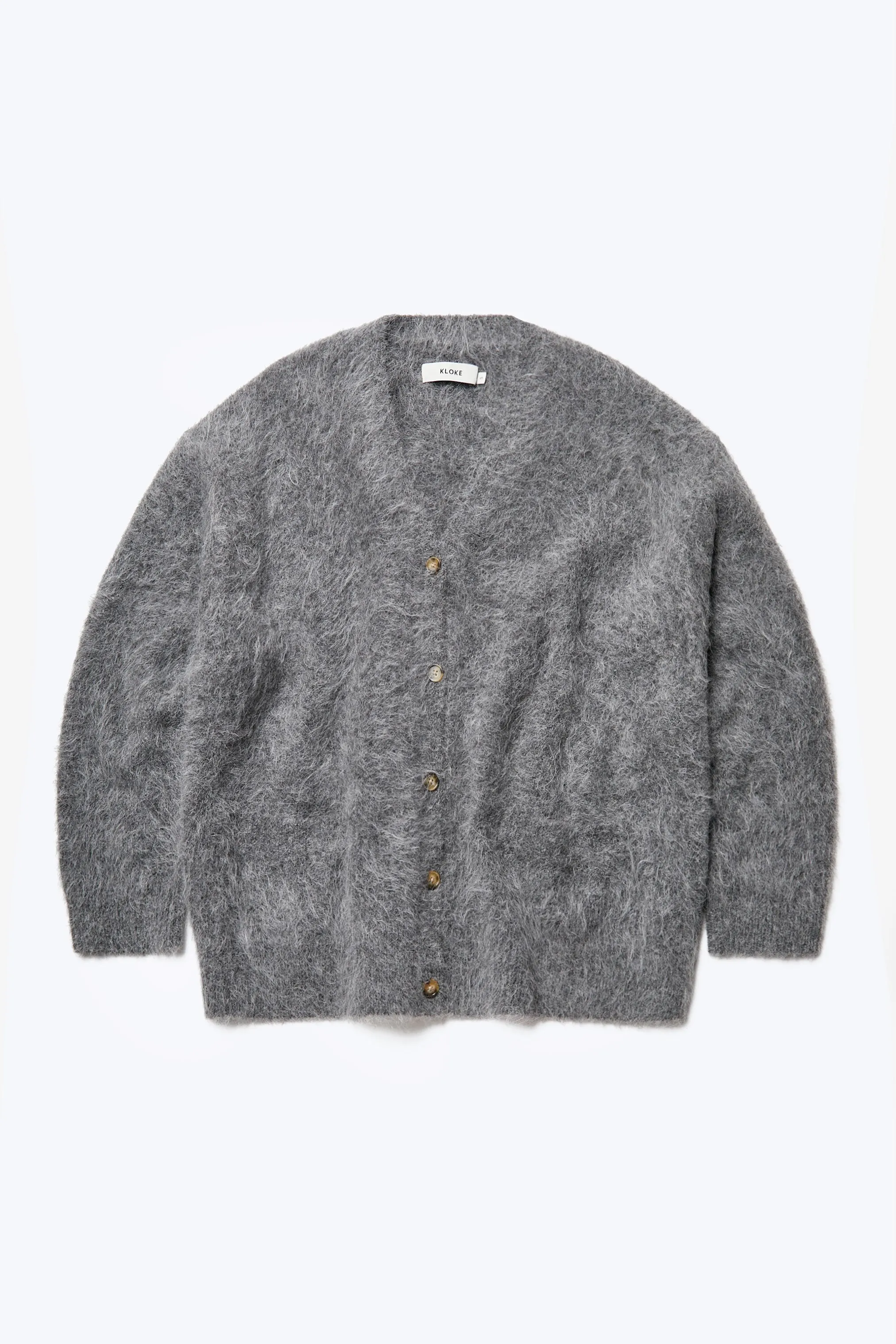 Vessel V Neck Cardigan Charcoal