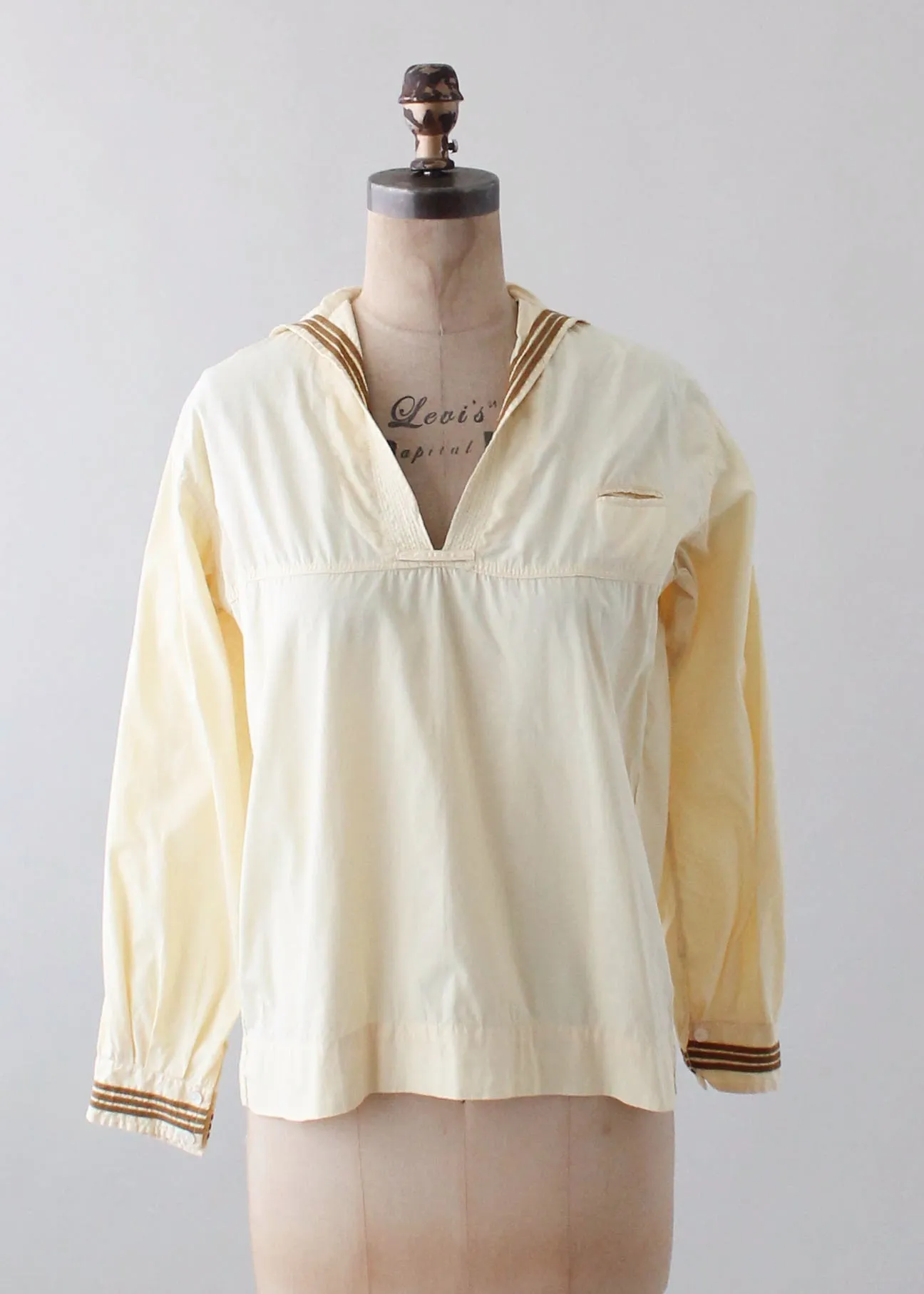 Vintage 1920s Yellow Midi Sailor Top