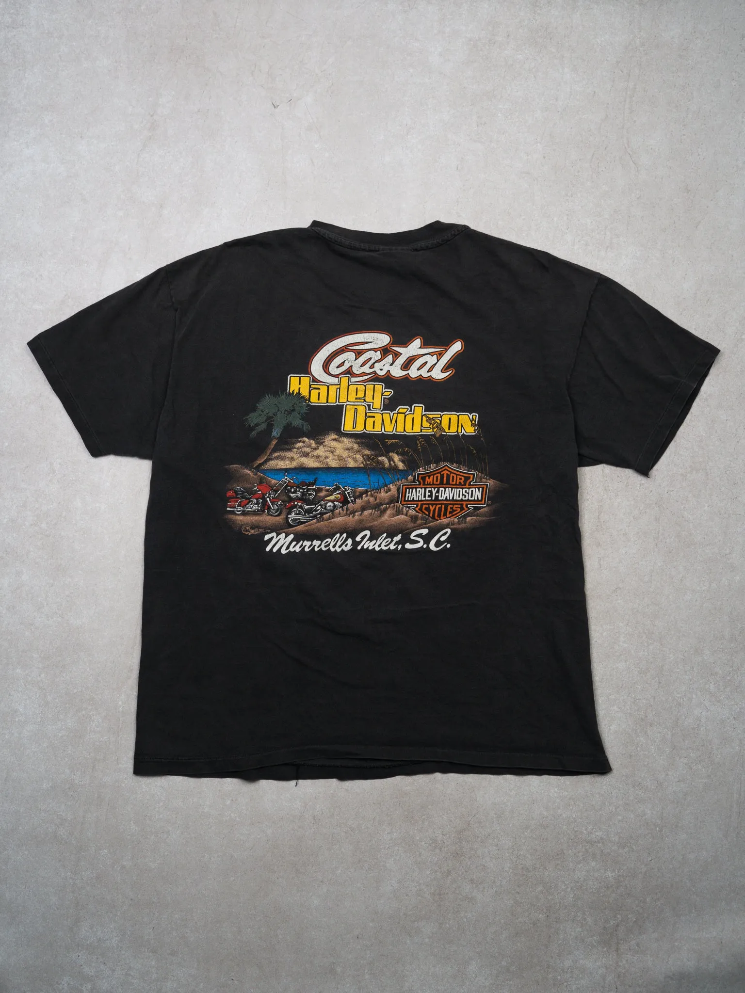 Vintage '87 Washed Grey Harley Davidson SC Tee (L)