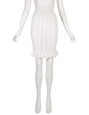 Vivienne Westwood Vintage SS 1995 'Erotic Zones' White Scalloped Knit Bustle Skirt