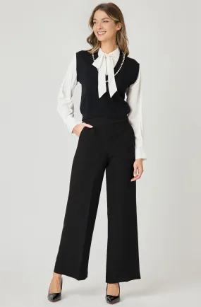 Wide Leg Pants with Patch Pockets