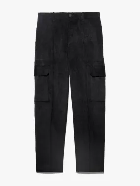 Wide Wale Corduroy Cargo Pants -- Noir