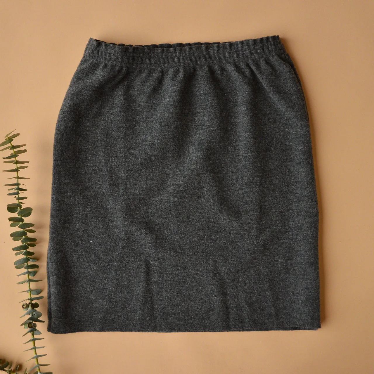 Women's Boiled Merino Wool Skirt - Grey Melange (XS-L) *Last One!