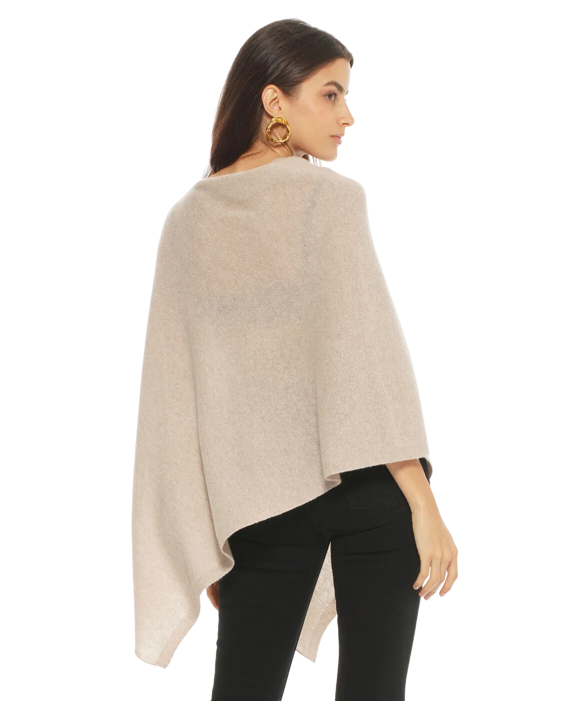 Women's Essential Pure Cashmere Poncho Beige