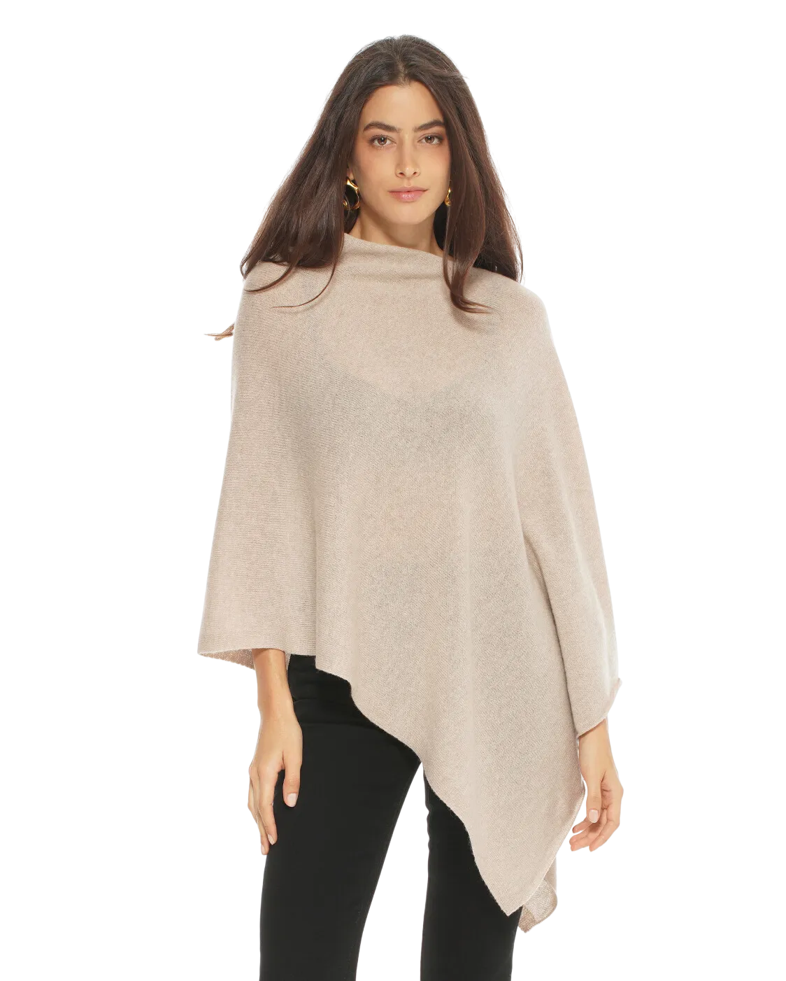 Women's Essential Pure Cashmere Poncho Beige