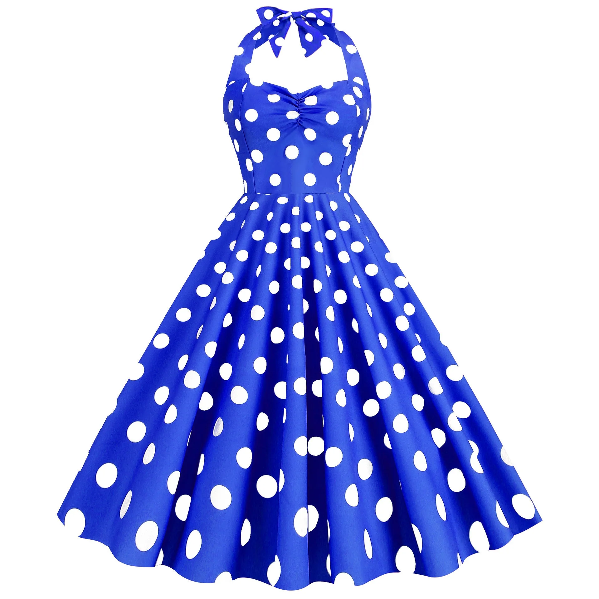 Women’s Polka Dot Slim-Fit Large Swing Dress – Retro Chic & Modern Comfort