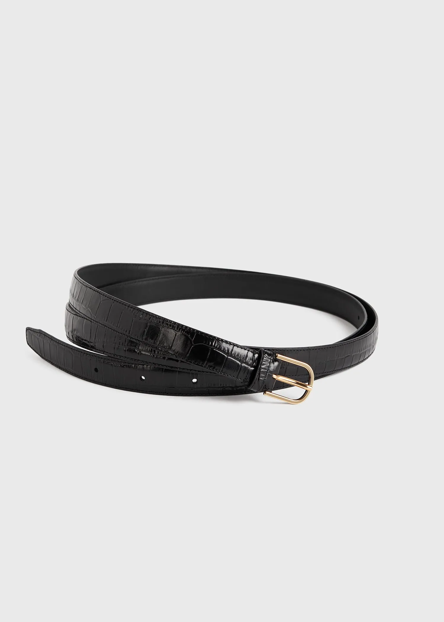 Wrap belt black croco