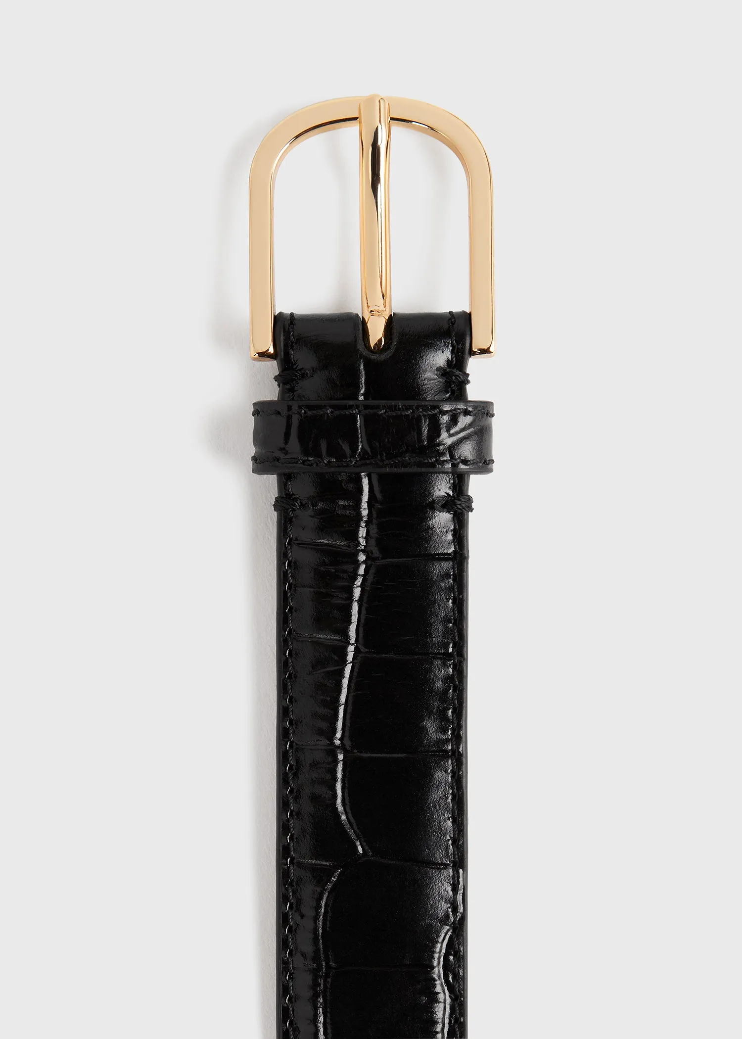 Wrap belt black croco