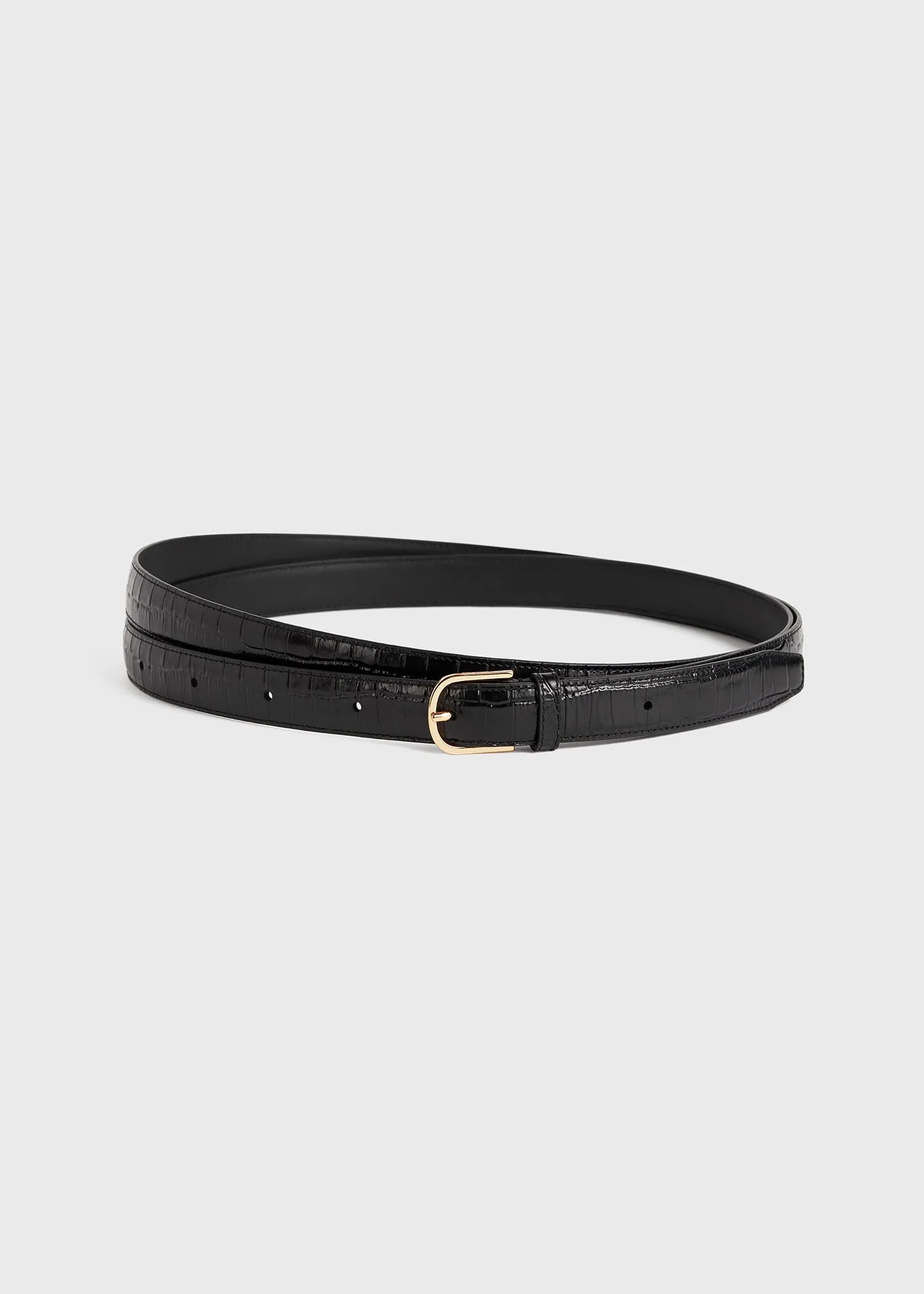 Wrap belt black croco