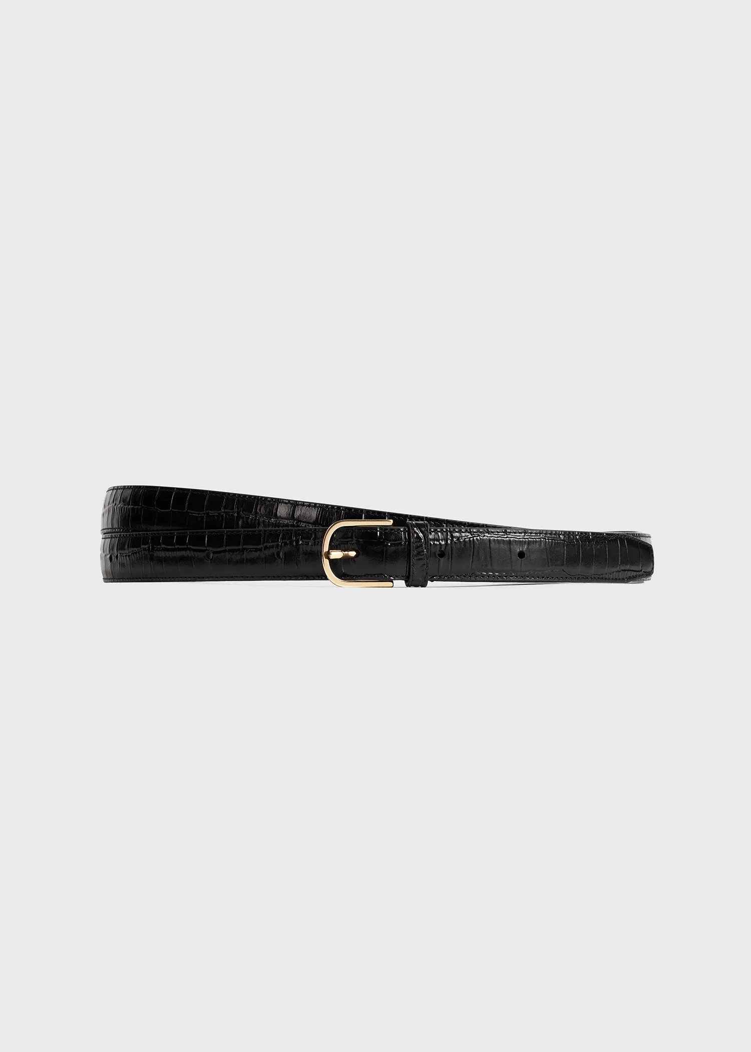 Wrap belt black croco