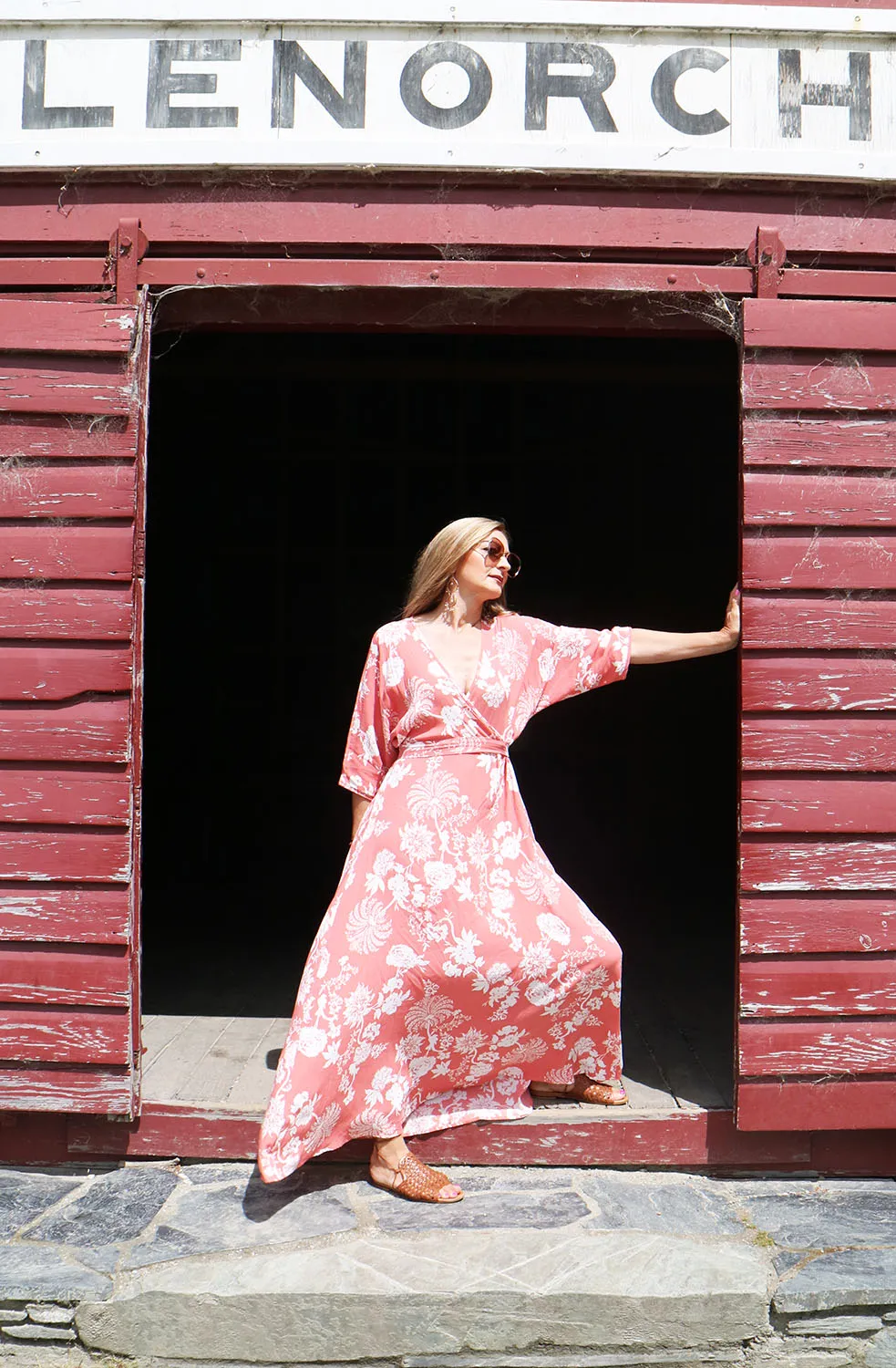 Wrap Dress Apricot Floral Print