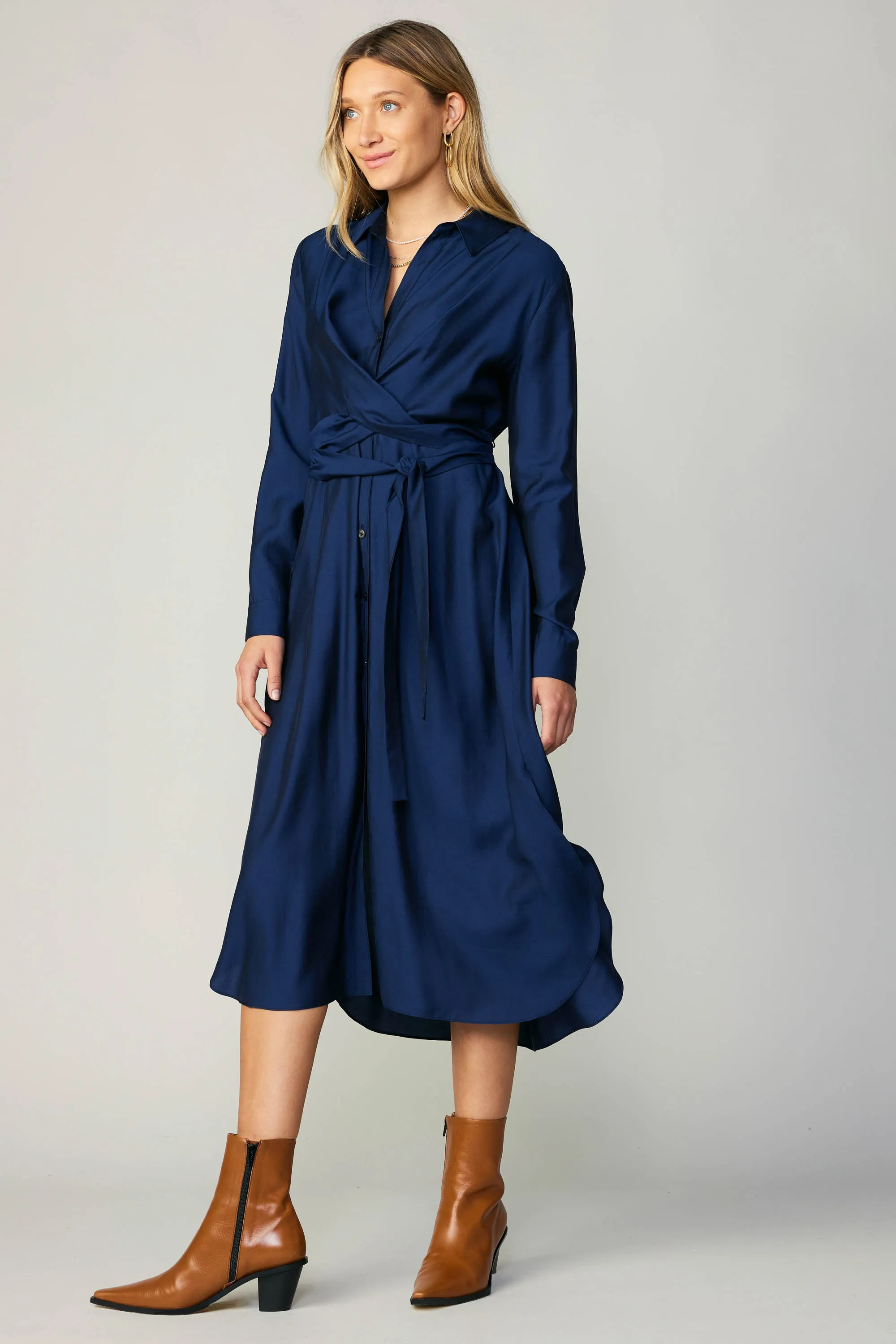 Wrap Tie Shirt Dress