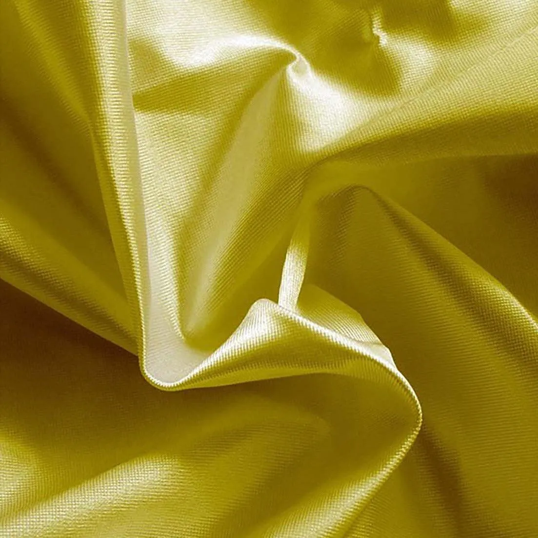 Yellow 60" x 108" Rectangular Poly Knit Satin Table Topper