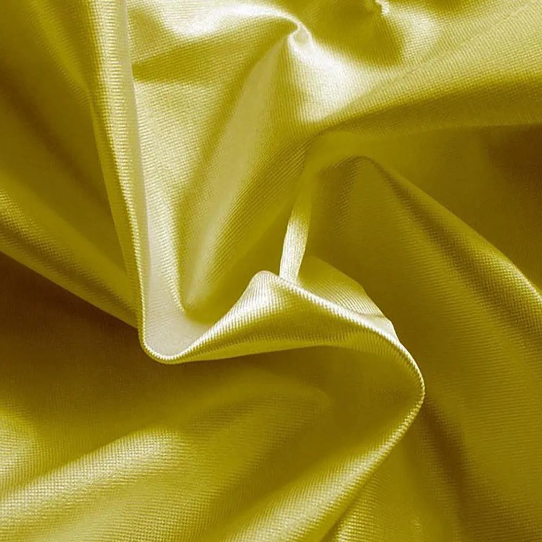 Yellow 60" x 90" Rectangular Poly Knit Satin Table Topper