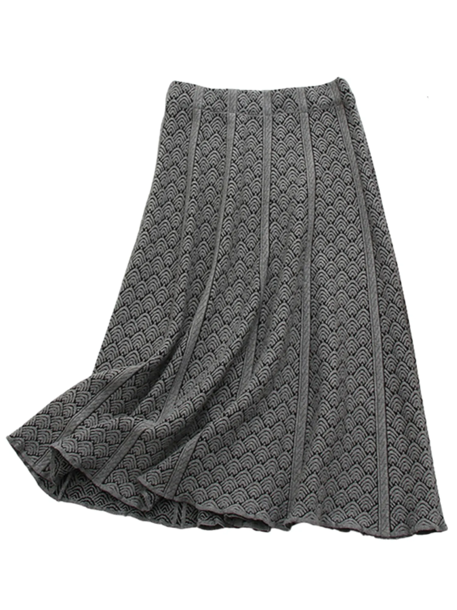 'Zaveen' High Waisted Pattern Midi Skirt (3 Colors)