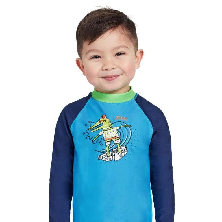 Zoggs Boys Crocodile Surfer Long Sleeve Sun Top